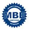 A blue seal with the word mbe certified in it.